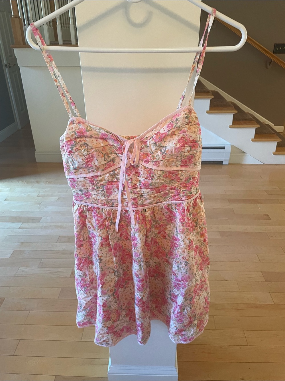Alter’d State Floral Pink Lace-Trim dress